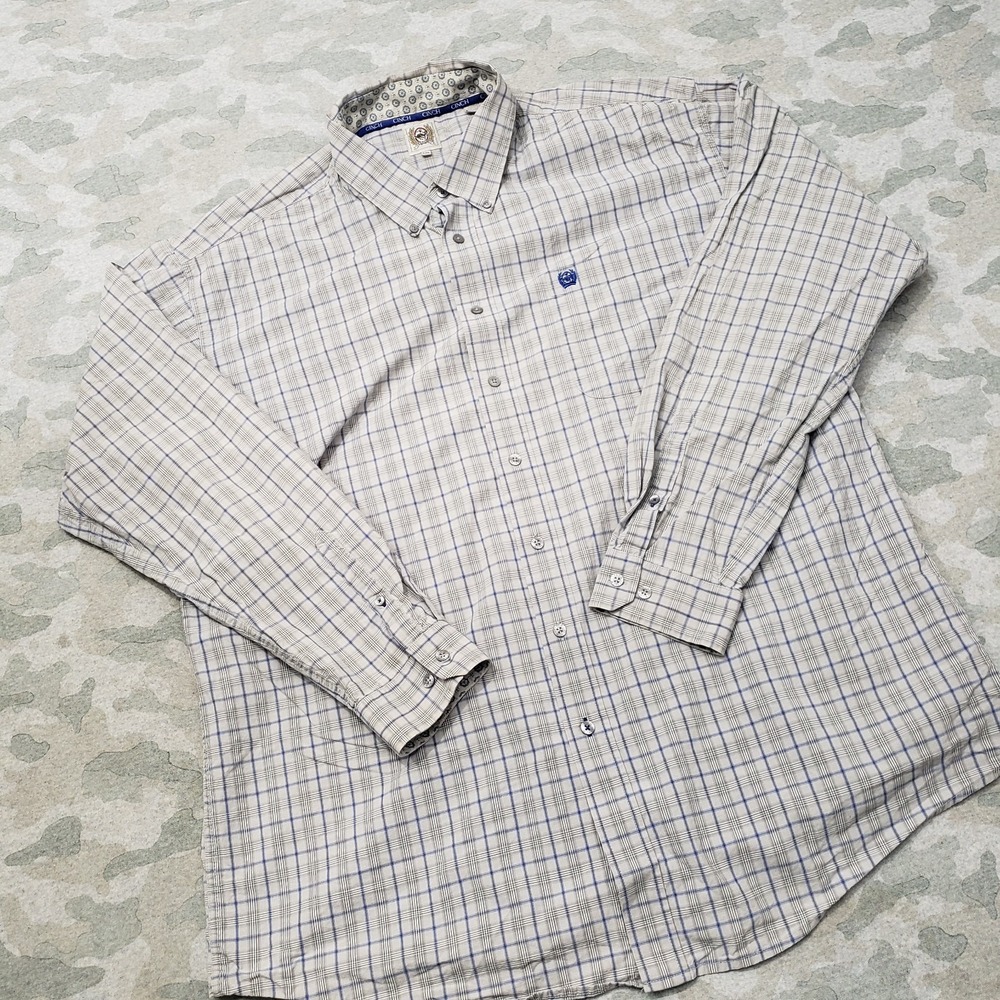 Cinch Shirt Mens 2XL Gray Long Sleeve Button-Up Western Rodeo Cowboy - Picture 2 of 11